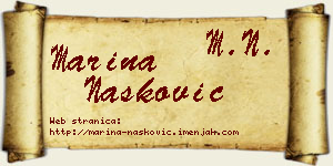Marina Nasković vizit kartica